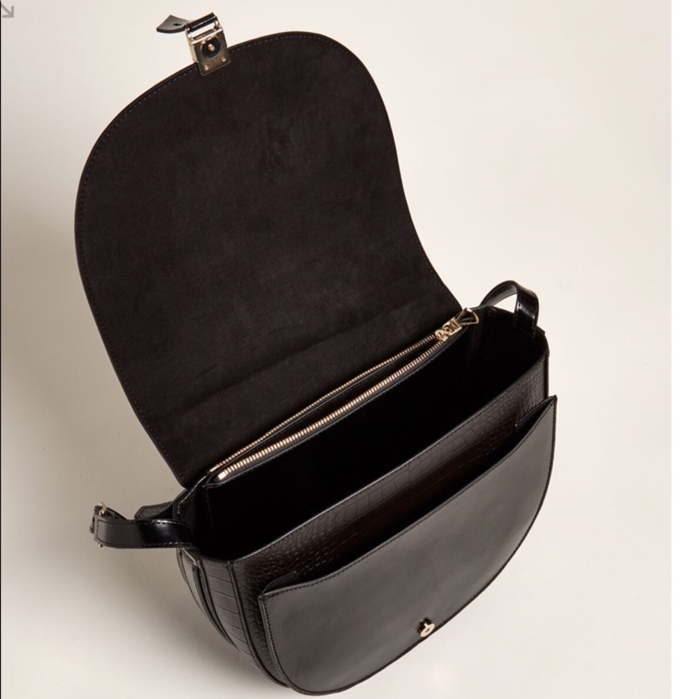 Brown Hurlingham Croc-Embossed Shoulder Bag - Picture 2 of 6